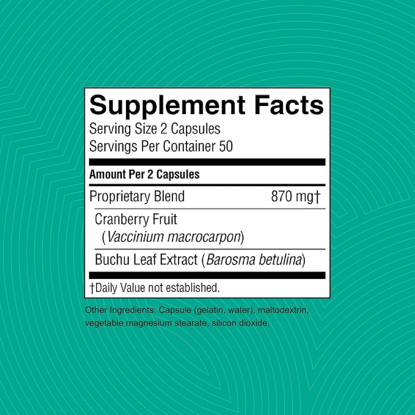 Nature's Sunshine Cranberry and Buchu Concentrate 100 Capsules