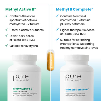 Methylated B Complex Vitamins, Made in USA, 4 Month Supply, Methyl B Complete Quatrefolic 5-MTHF Folate, B12 Methylcobalamin, TMG Trimethylglycine, Methylfolate, Pharm Grade, 120 Count