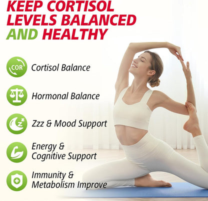 Cortisol Gummies for Women, 16-in-1 Sugar Free Cortisol Supplements for Women with Ashwagandha, Rhodiola Rosea, Magnesium, L-theanine for Relaxation, Zzz, Cognition, Raspberry Flavor, 60Ct
