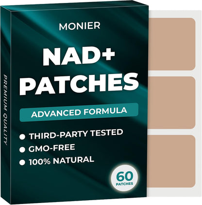 NAD Patches for Women & Men | NAD+ Patch for Energy & Healthy Aging | With CoQ10 & Nicotinamide, 60 Day Supply