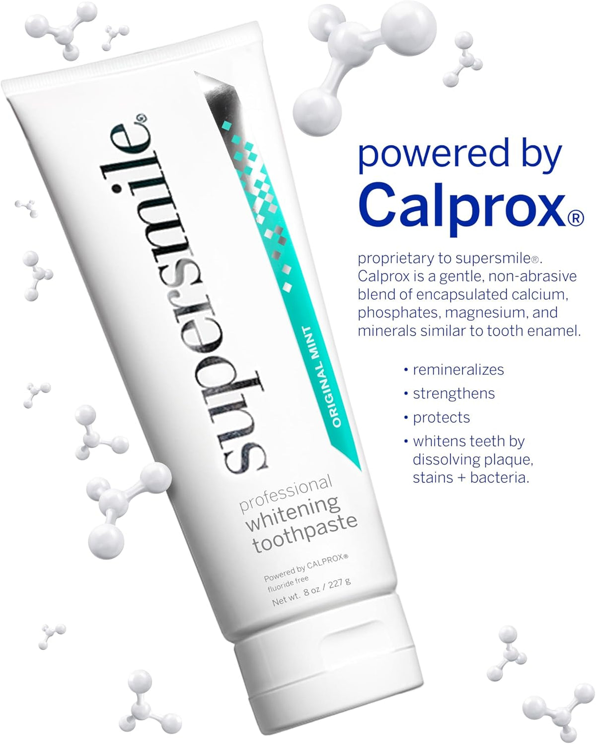 Supersmile Original Mint Whitening Toothpaste, 8 Oz, Whitens 6 Shades