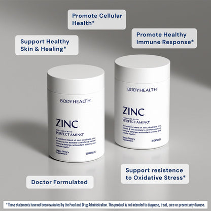 BodyHealth Zinc 30mg - Supplement for Growth & Development, Antioxidant Activity - Natural Immune Defense & Cellular Health - 30 Capsules