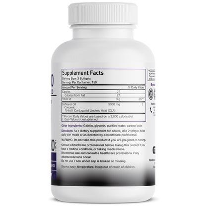 Bronson CLA 3000 Extra High Potency Supports Healthy Weight Management Lean Muscle Mass Non-Stimulating Conjugated Linoleic Acid 120 Softgels | 2250 mg Active CLA per Serving, Non-Stimulating, 100% Safflower Oil, Lean Body Mass Support, Non-GMO