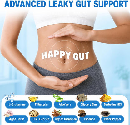 Gut Health Capsule Supplement, Supports Microbiome, Leaky Gut, and Digestion, with 80 Billion CFU Probiotics, Prebiotics, Digestive Enzymes, 30-in-1 Gut Health Supplement, 100 Capsules