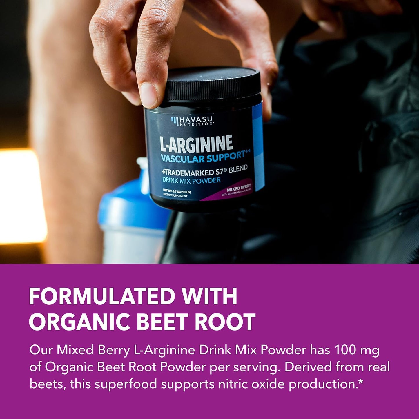 L-Arginine with L-Citrulline Powder, Nitric Oxide Supplement, Mixed Berry | Vegan, Non-GMO Pre and Post Workout Support Powder for Endurance & Recovery, L-Arginine, L-Citrulline, Beet-Root, 30 Servings