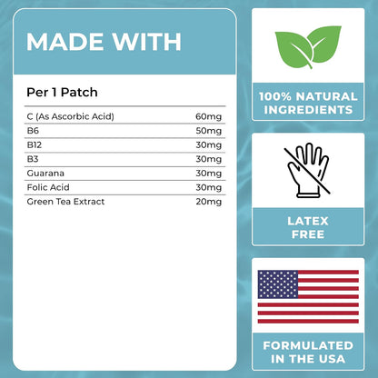 B12 Firming Patches (Pack of 60) - 100% Natural Patch for Women and Men | Energy, Focus & Body Support, Enhanced Formula