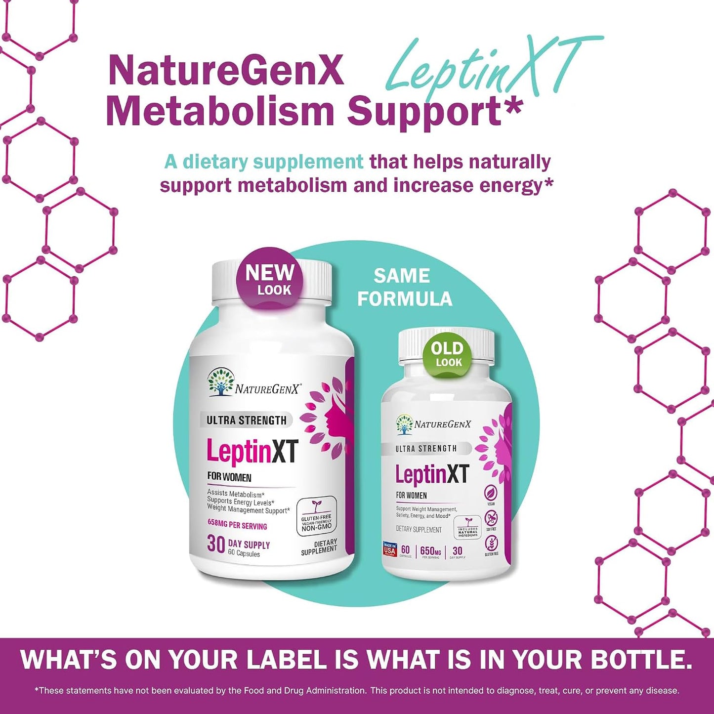 NatureGenX LeptinXT for Women – Weight Management with Green Coffee Bean, Garcinia & Green Tea Extract – Gluten-Free, Non-GMO, Vegan – 60 Capsules (1-Month Supply)