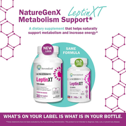 NatureGenX LeptinXT for Women – Weight Management with Green Coffee Bean, Garcinia & Green Tea Extract – Gluten-Free, Non-GMO, Vegan – 60 Capsules (1-Month Supply)