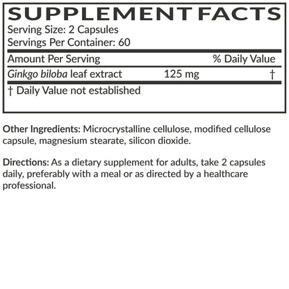 Futurebiotics Ginkgo Biloba Extra Strength Supports Brain Function & Memory Support, 120 Vegetarian Capsules