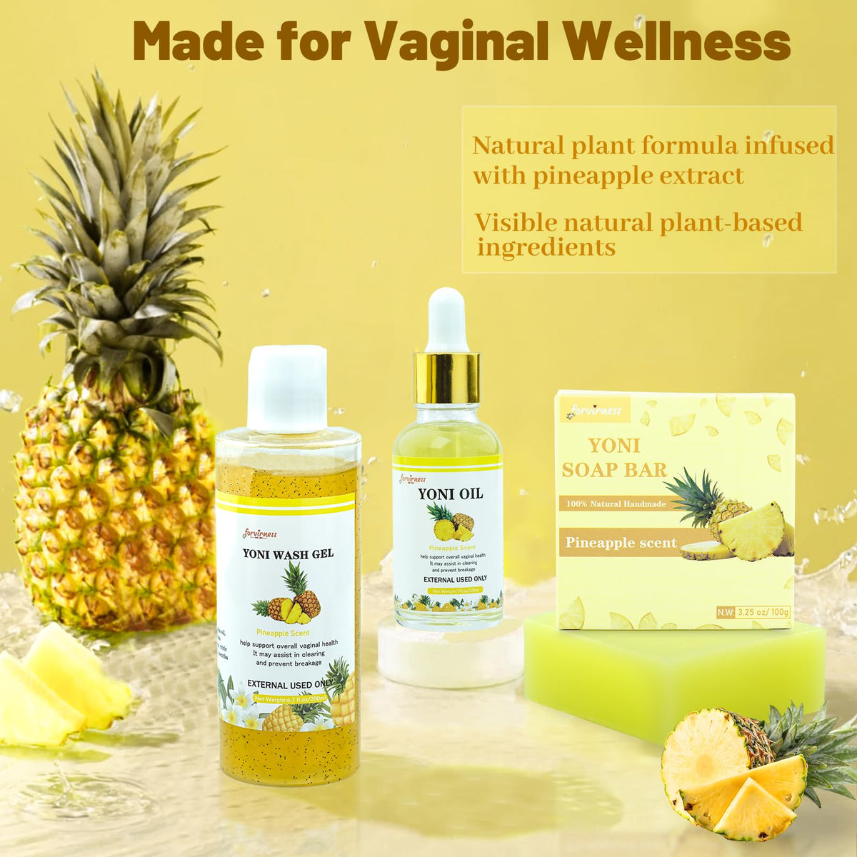 Yoni Wash Yoni Oil Yoni Bar Soap, Women ph Balance, Feminine Wash for Women Remove Odor Moisturizing