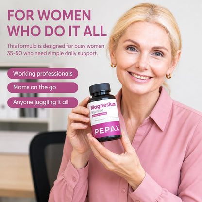 Magnesium Glycinate Supplement 300mg Elemental Magnesium Complex for Women with Vitamin B6 & Astragalus, 90 Capsules, Vegan, Non-GMO, Gluten-Free, 45-Day Supply, Made in USA
