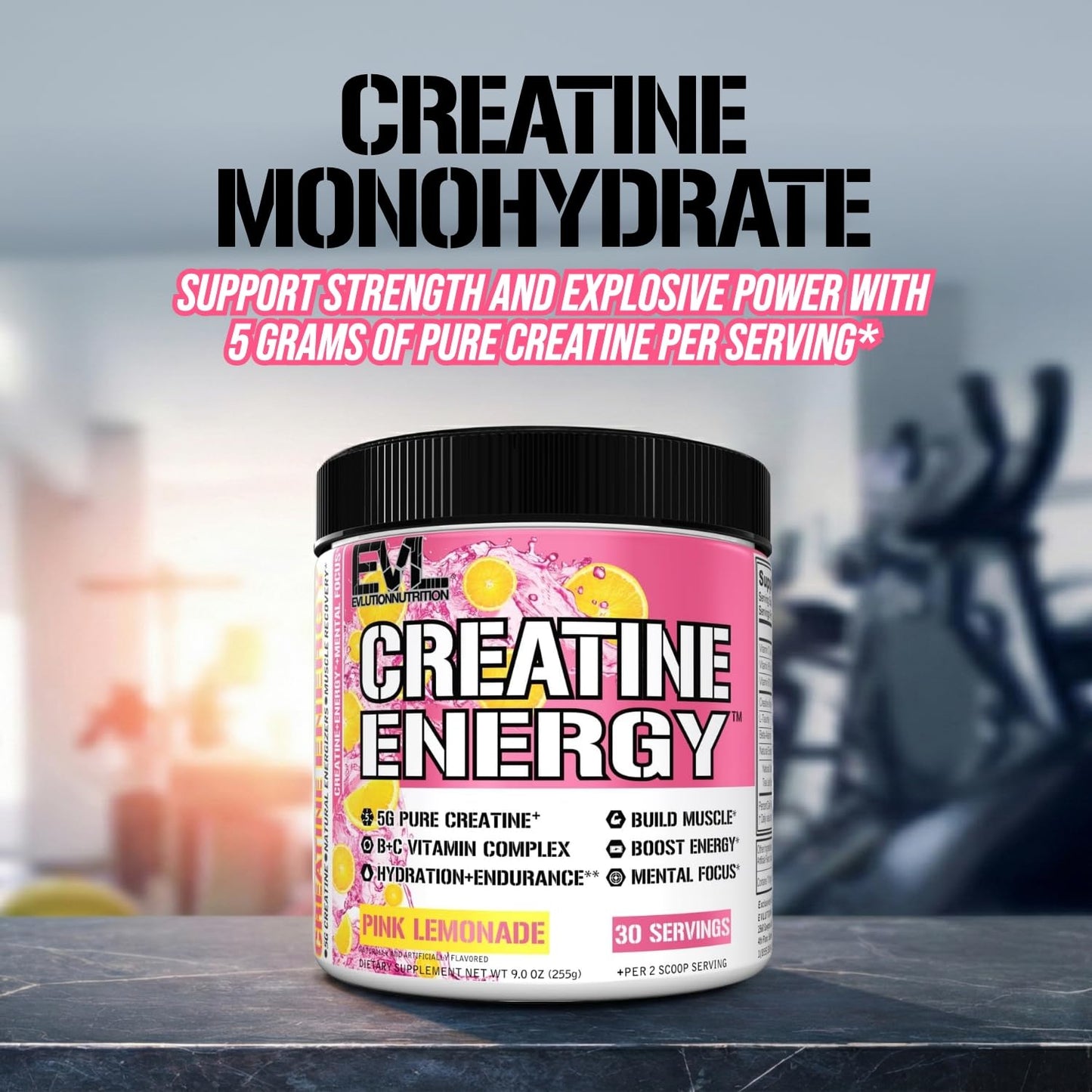 Evlution Nutrition Creatine 5000 - Supports Faster Recovery Lean Muscle Growth & Performance - Pre & Post Workout Powder - 5000mg Pure Creatine Monohydrate Per Serving - 60 Servings - Unflavored
