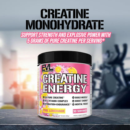 Evlution Nutrition Creatine 5000 - Supports Faster Recovery Lean Muscle Growth & Performance - Pre & Post Workout Powder - 5000mg Pure Creatine Monohydrate Per Serving - 60 Servings - Unflavored