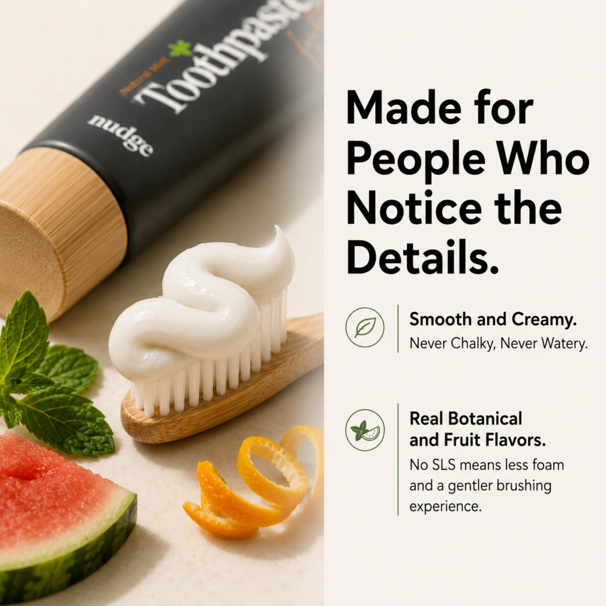 Nudge 10% Nano Hydroxyapatite Toothpaste, Natural Mint, 4.5 oz, Pack of 2