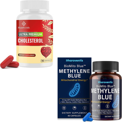 Itharoventis Cholesterol Supplements & Methylene Blue USP Grade Bundle