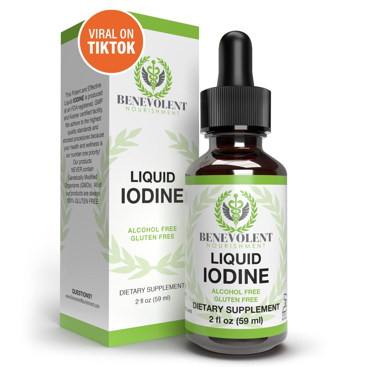 Liquid Iodine Potassium Drops - 1300 Servings | Large 2oz Bottle | Great Taste | 2X Absorption
