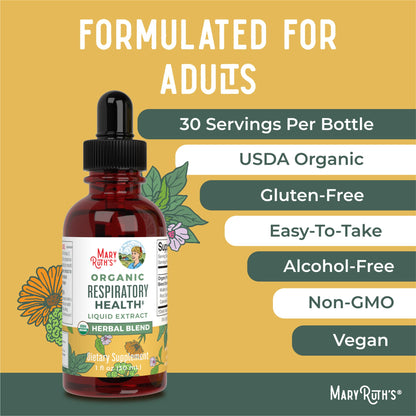 MaryRuth's | USDA Organic Respiratory Health Herbal Supplement Extract