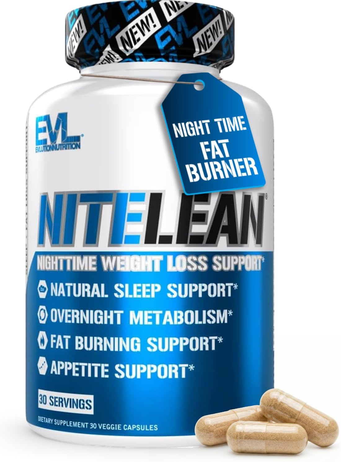 Night Time Fat Burner for Weight Loss Support - Belly Fat Burner for Men & Women with Green Tea and White Kidney Bean Extract - Nighttime Metabolism Booster & Sleep Optimizer to Help Stubborn Fat Loss