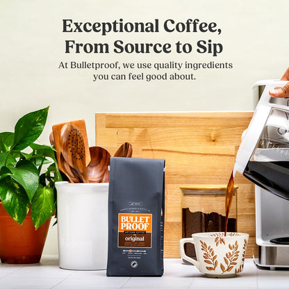 Bulletproof Original Medium Roast Ground Coffee,100% Arabica Coffee, Clean Coffee Tested for Toxins, Sustainably Sourced, 12 Ounces
