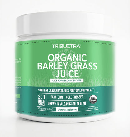 Organic Wheatgrass Juice Powder - Organic, Grown in Volcanic Soil of Utah - Raw BioActive Form, Cold-Pressed Then CO2 Dried, 20:1 Concentrate Juice Extract - Unflavored (5.3 oz – 60 Servings)