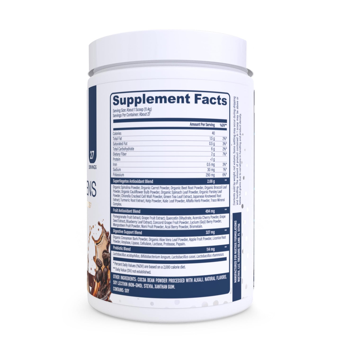 NuEthix Formulations Gourmet Greens Drink Powder Dietary Supplement with Fruit and Vegetable Superfoods and Probiotics, Berry, 30 Servings