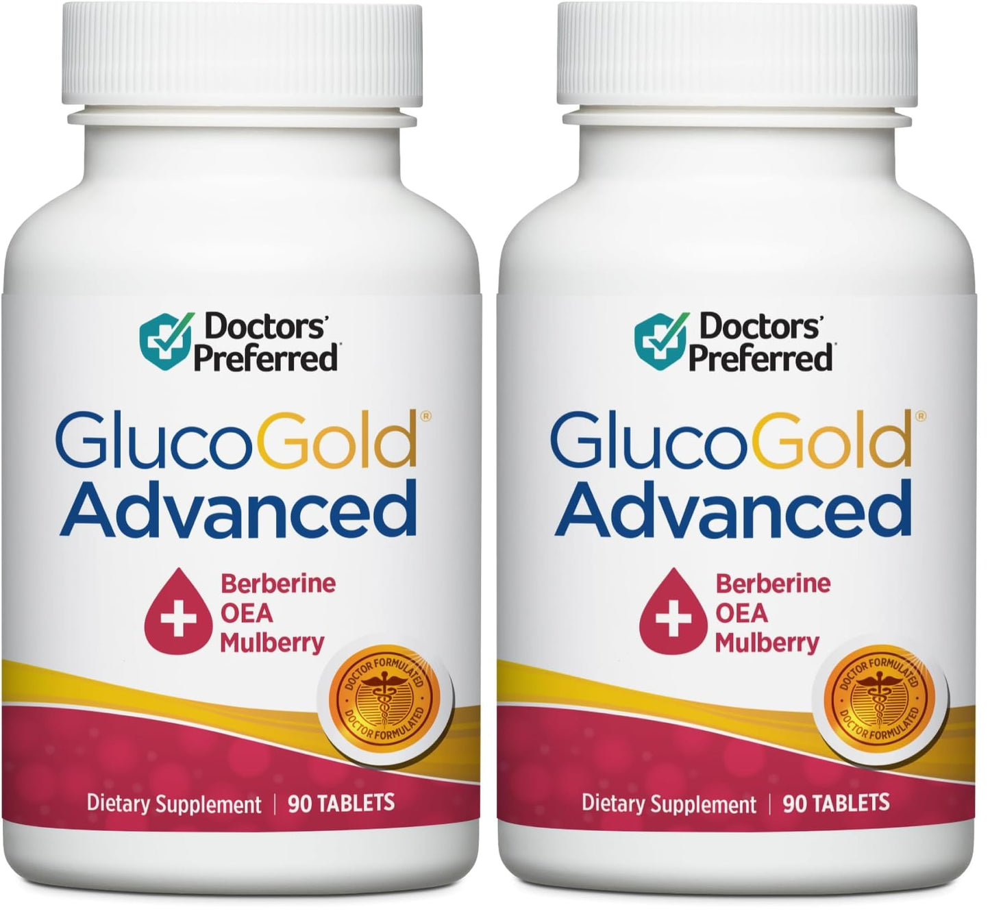 DOCTORS' PREFERRED Berberine Supplement with Cinnamon & Chromium, 90ct | 1000mg of Berberine HCl | Gluten Free | GlucoGold Advanced