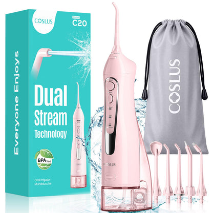 COSLUS ADA Accepted C20 Water Dental Flosser Pick, Professional Set Black