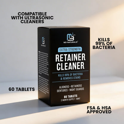 Retainer Cleaner Tablets, Denture Cleaner, Mint, 4 Month Supply by M3