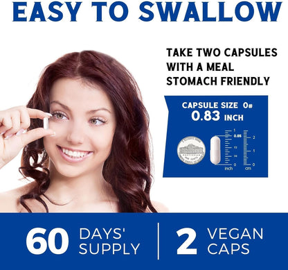 Vitalibre 10 in 1 Magnesium Complex, 420mg Elemental Magnesium 120 Capsules | Ultra Strength, Max Absorption | Chelated Magnesium Supplement for Women Men Nerves, Bone & Heart Health | Non-GMO