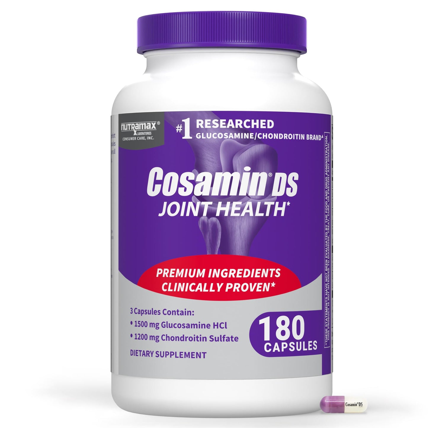 Nutramax Cosamin DS Joint Supplement, Glucosamine Chondroitin, 210 Capsules | Clinically Proven in Published Studies, Trademarked Glucosamine and Chondroitin for Joint Support, Third Party Tested