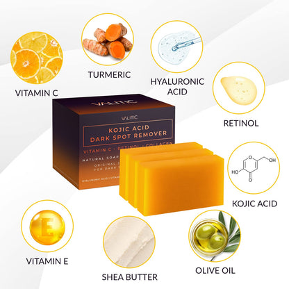 Valitic Unisex Dark Spot Corrector Bar, 100g - Exfoliating, SLS and Paraben-Free Turmeric