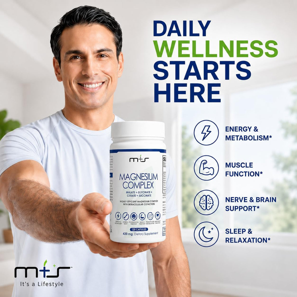 M+S Magnesium Complex 420mg, Glycinate, Citrate, Malate, Succinate