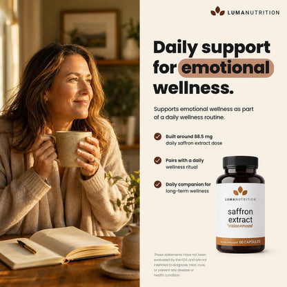 Luma Nutrition Saffron Supplement - Mood and Eye Support - 60 Capsules