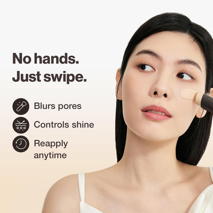 OBgE Natural Foundation Stick High Coverage with Brush #2 Beige, 0.49oz | Seamless Matte Finish, Immediate Pore Blurring, All-Day Shine Control, All-In-One Korean Makeup, Built In Detachable Brush