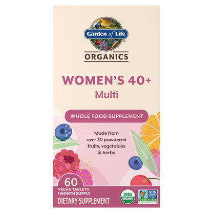 Garden of Life Organics Women 40+ Multivitamin, Vegan, 120 Tablets
