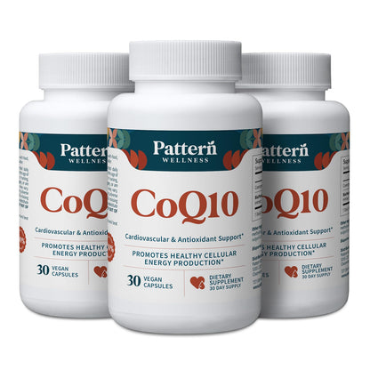 Pattern Wellness CoQ10 – 200mg Ubiquinone with BioPerine® Black Pepper Extract – Cellular Energy & Vitality Support – Non-GMO – 30 Vegan Capsules*