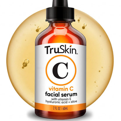 TruSkin Brightening Vitamin C Serum for Face with Hyaluronic Acid, 1 fl oz | Anti aging face serum with Vitamin E to improve the look of dark spots, fine lines, skin tone & support radiant-looking skin
