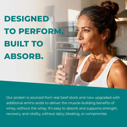 Reignite Wellness by JJ Virgin | Chocolate Bone Broth All-in-One Shake | Gluten Free + Dairy Free Protein Powder | Contains 20G of Beef Protein with Vitamins, Minerals, Amino Acids | 30 Servings