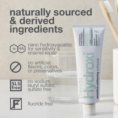 Davids Nano Hydroxyapatite Toothpaste Sensitive + Whitening Peppermint 4oz