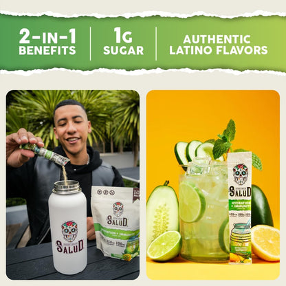 Salud Variety 3-Pack | 2-in-1 Energy + Focus (Strawberry Watermelon), Hydration + Immunity (Cucumber Lime) & Calm + Sleep (Punch) – 15 Servings Each, Non-GMO, Gluten Free, Low Calorie, 1g of Sugar