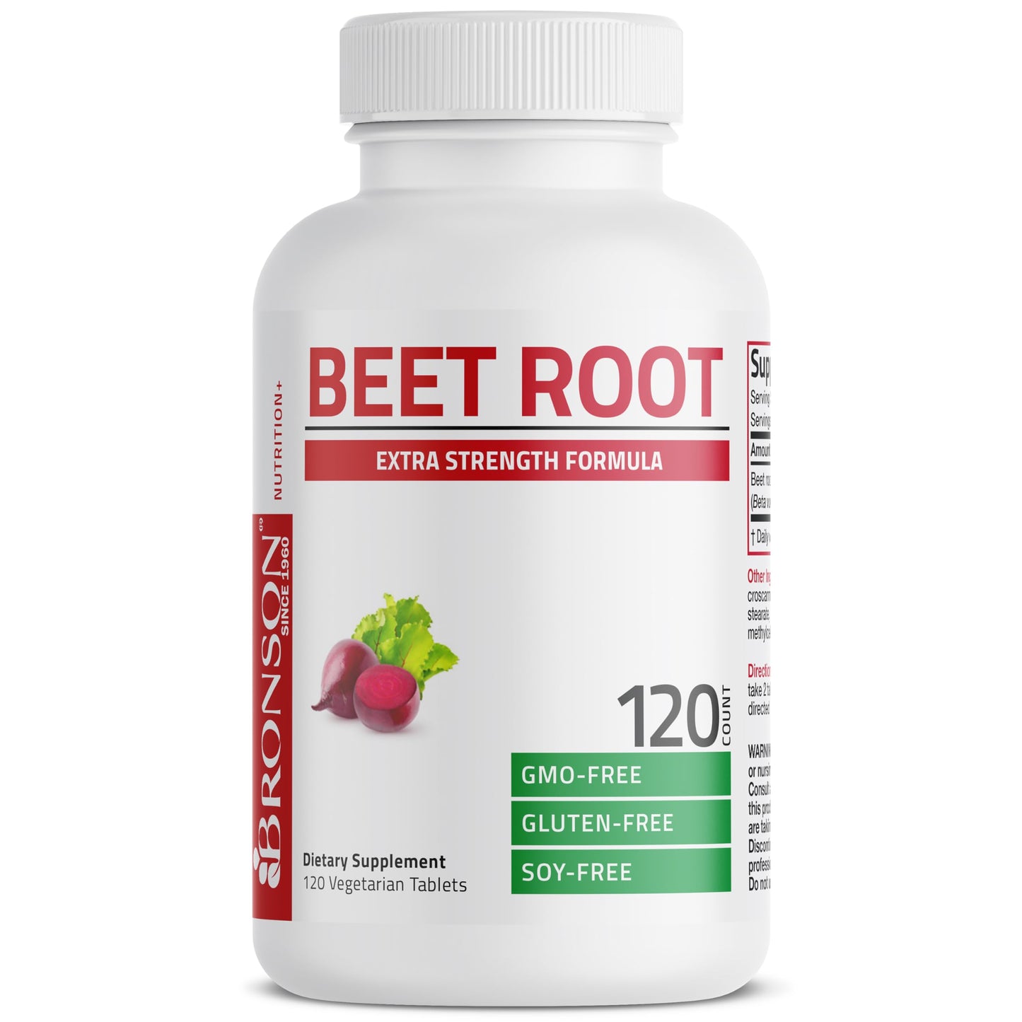 Bronson Beet Root Extra Strength, Non-GMO, 250 Vegetarian Tablets | Gluten-Free, Soy-Free, GMO-Free, Easy To Swallow