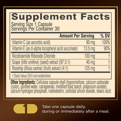 Swisse Plus NAD+ Beauty Restore | Clinically Tested Ingredients | NAD+ Supplement for Men & Women | Supports Collagen Formation, Skin Elasticity & Anti-Aging Supplement | 30 Capsules