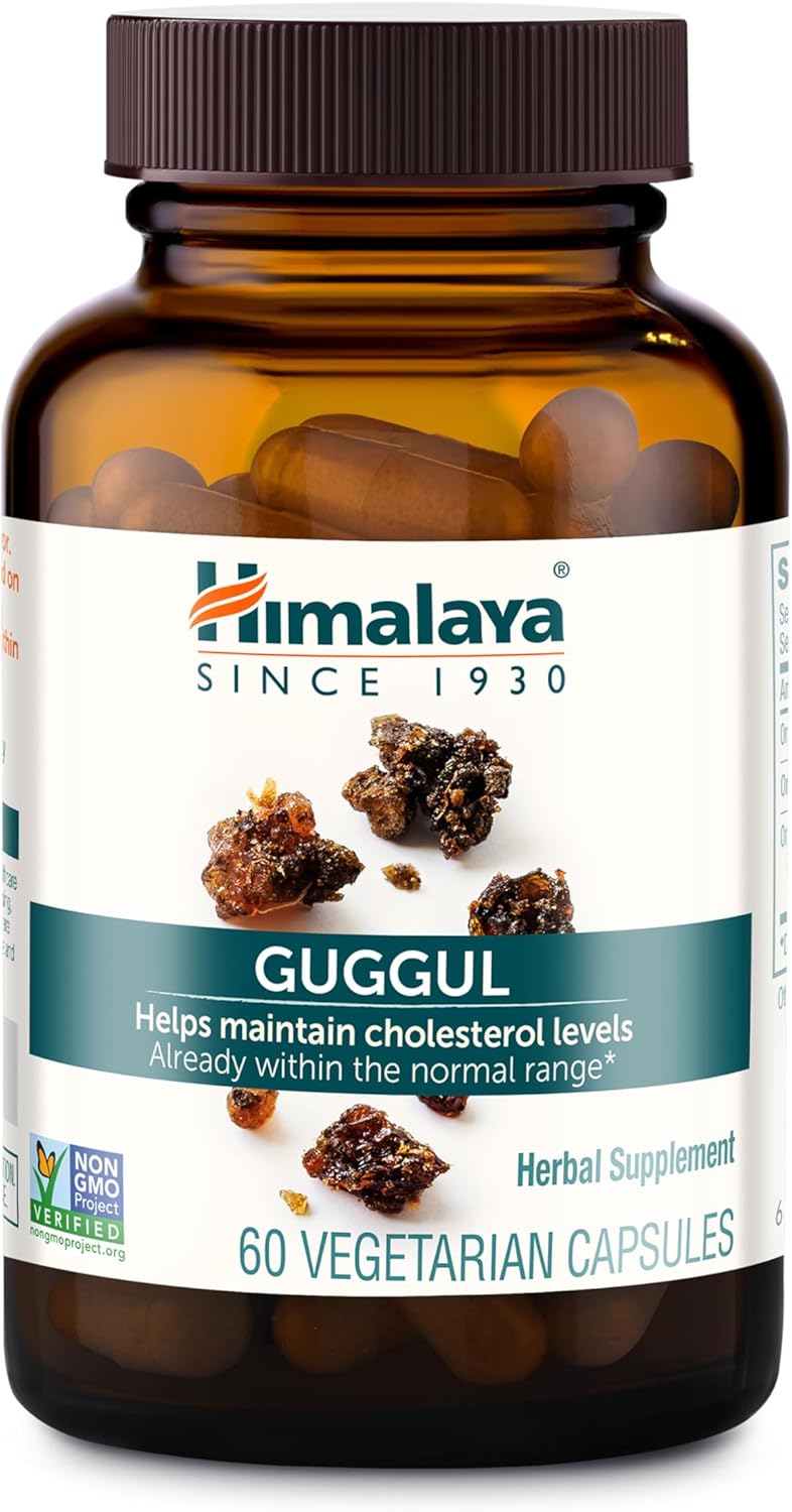 Himalaya Guggul Extract Supplement, HDL & LDL Support,720 mg, 60 Capsules