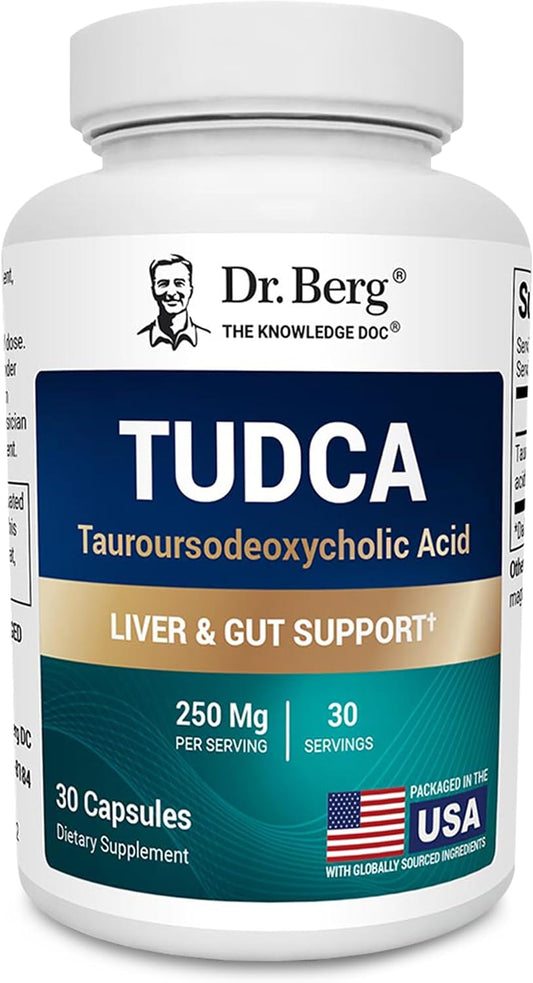 Dr. Berg TUDCA Supplement (Tauroursodeoxycholic Acid) - Powerful Formula for Liver Health, Bile Flow, Gallbladder Support, and Digestive Health* - 30 Capsules