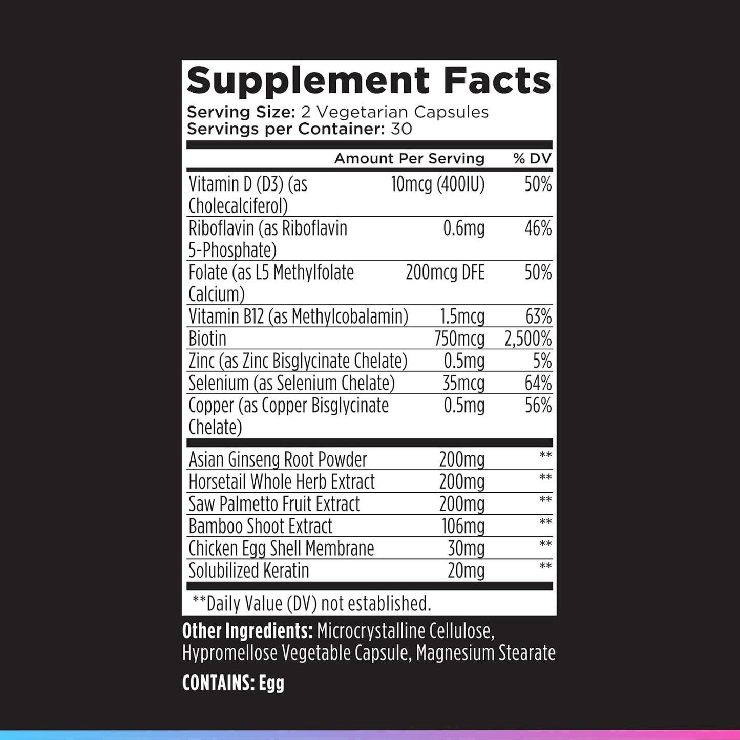 Livingood Daily Hair, Skin & Nails Supplement, 14-in-1 Formula with Biotin, Collagen, Keratin, Bamboo, Selenium, Folate, B12, Zinc and More, Beauty Supplement for Women & Men, Gluten Free, 60 Capsules