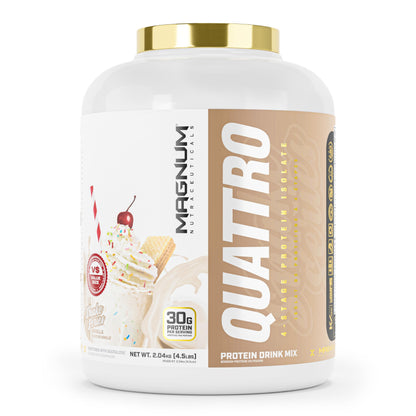 QUATTRO Magnum Nutraceuticals Vanilla, 4.5lb - May Support Muscle Growth & Recovery