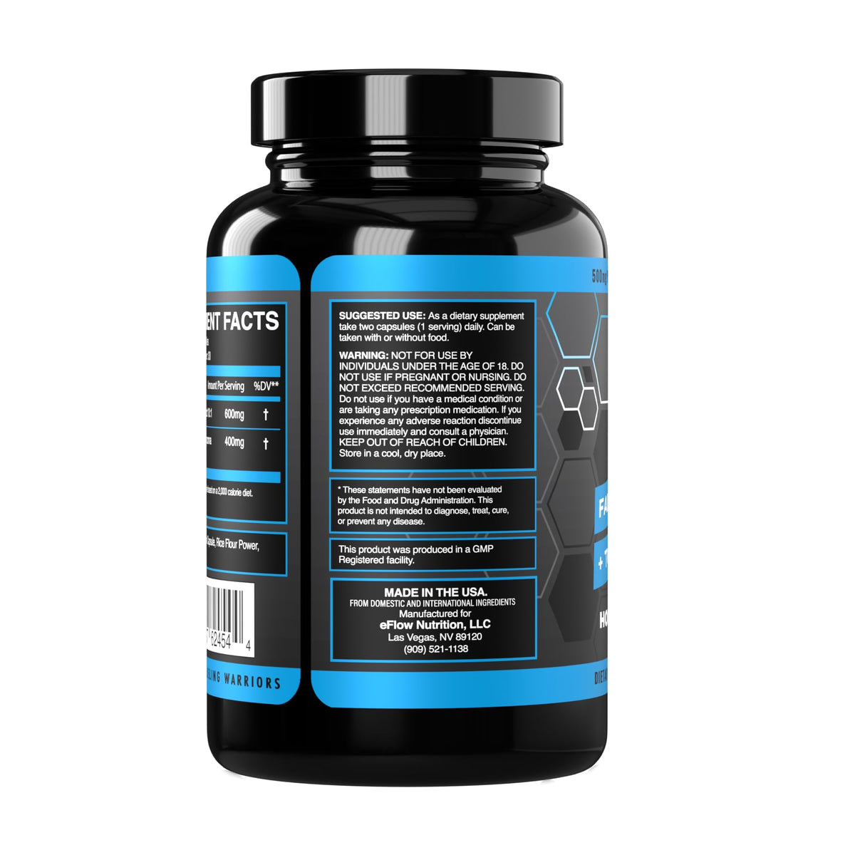 eFlow Nutrition Fadogia Agrestic + Tongkat Ali - [2-in-1] Natural Performance Supplement