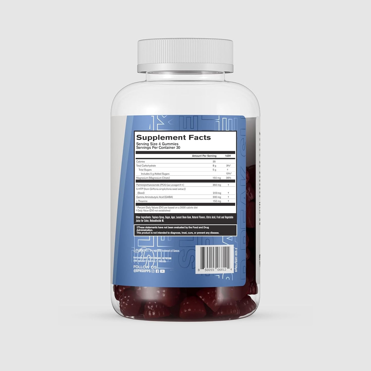 BPN Peak Sleep Gummy, Sleep Aid & Recovery Support Supplement, Berry