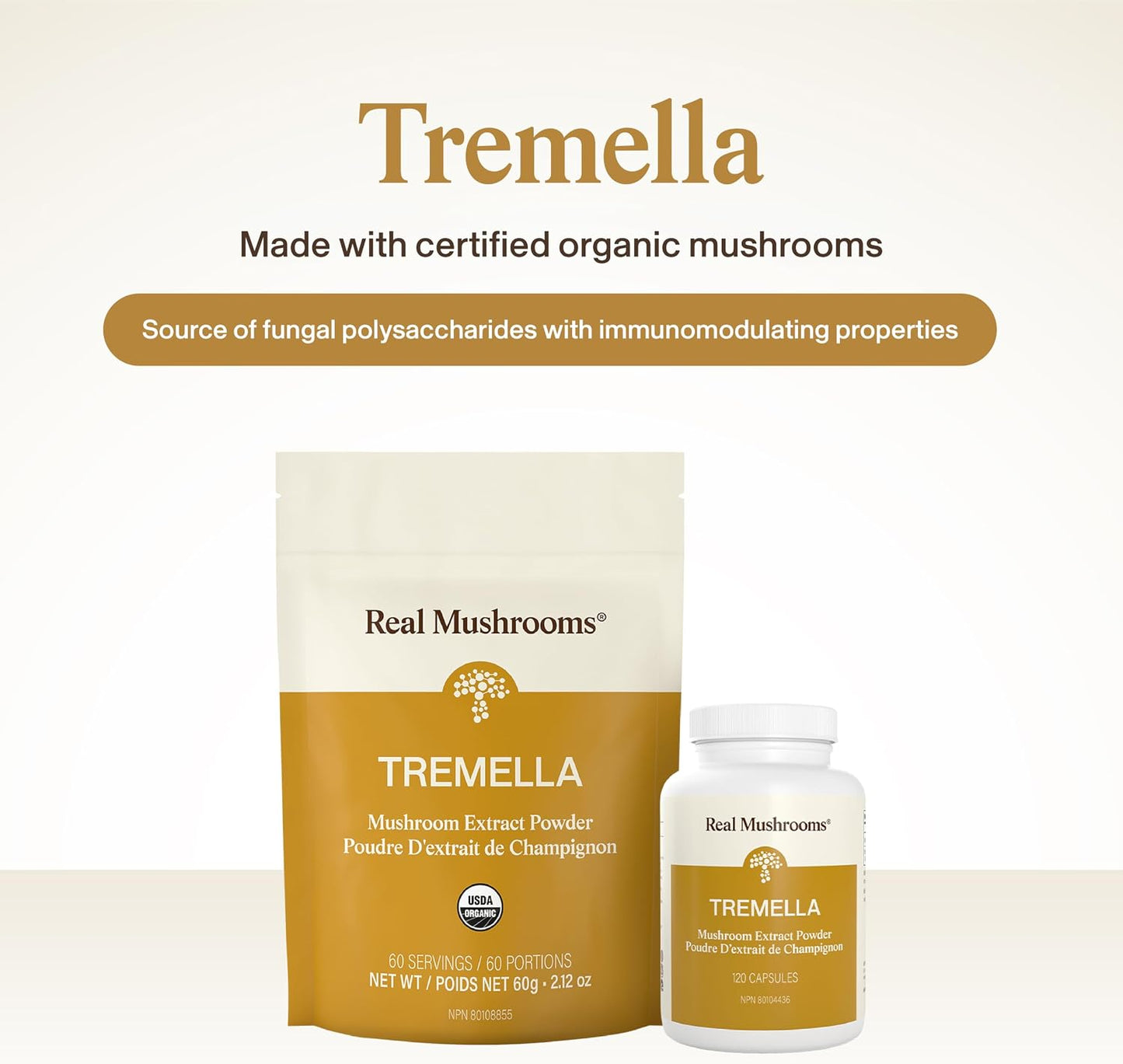 Real Mushrooms Tremella Mushroom Powder – Organic Tremella Extract from Fruiting Body – for Daily Wellness Routine – Vegan, Non-GMO, No Fillers – 60 Servings Mushroom Blend Supplements