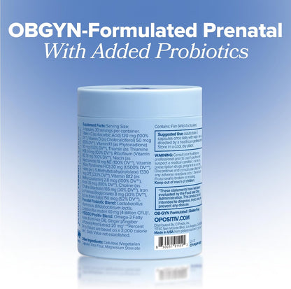 PREGGO Prenatal Vitamin + Probiotic with Folate & Choline – 30-Day Supply